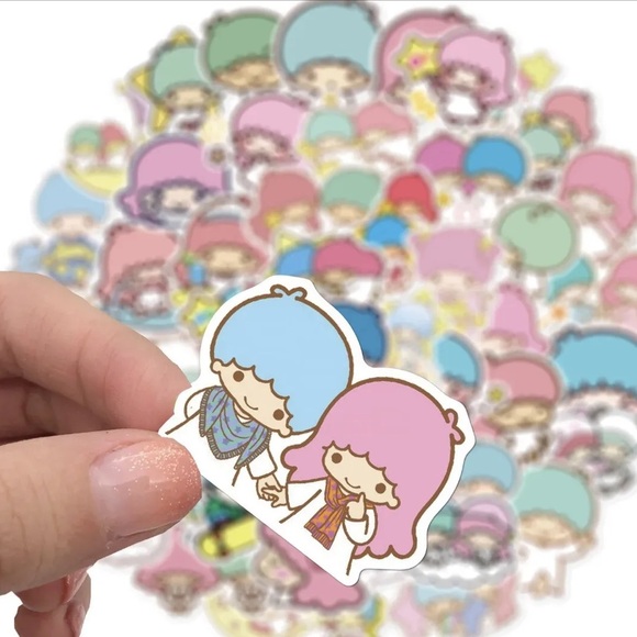 Sanrio Little Twin Stars Stickers 50 Pcs, Waterproof Vinyl Kawaii - Picture 2 of 6